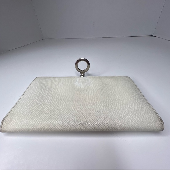 💜BVLGARI BVLGARI Nappa LEATHER Bifold Long WHITE Silver Clip Accent WALLET💜 - Picture 9 of 16